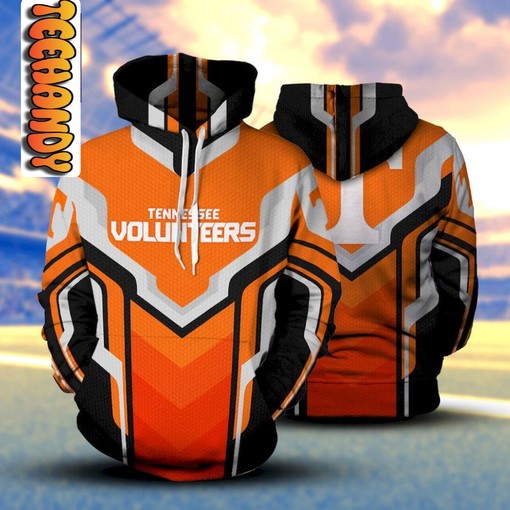 Stand out with Tennessee Volunteers Football NCAA 3D Hoodie Featuring Striking Design