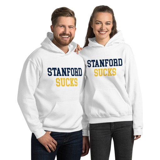 Stanford Sucks Cal Rivalry Hoodie Sweatshirt Sport Shirt - Blue and Gold Edition - Image 2