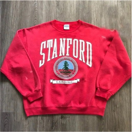 Stanford University Logo Crewneck Sweatshirt - Vintage Stanford Cardinal Shirt, NCAA & College Shirt
