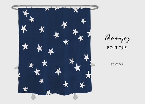 Starry Night Disney Shower Curtain, Dark Blue Waterproof Design with Hooks Included, Available in Custom Sizes