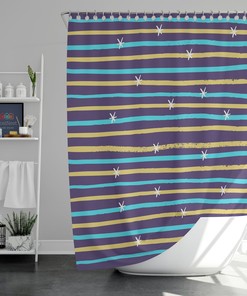 Starry Night Vintage Retro Shower Curtain and Mat, Boho Bathroom Decor Accessories