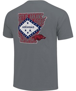 State Flag Cutout T-Shirt: Razorbacks Hoodie Sweatshirt for NCAA Fans