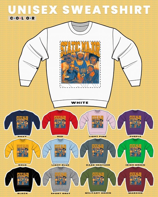 Static Major R&B Sweatshirt, Vintage Homage Sweater, R&B Fan Merch, Movie Shirts for Men - Image 3