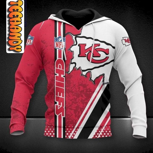 Stay Cozy While Supporting Your Team with Kansas City Chiefs Football NFL 3D Hoodie