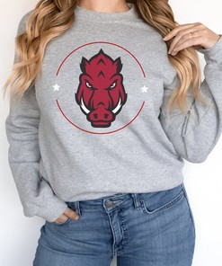 Stay Cozy on Game Day with This Arkansas Razorback Crewneck Sweatshirt, NCAA Shirts for Men