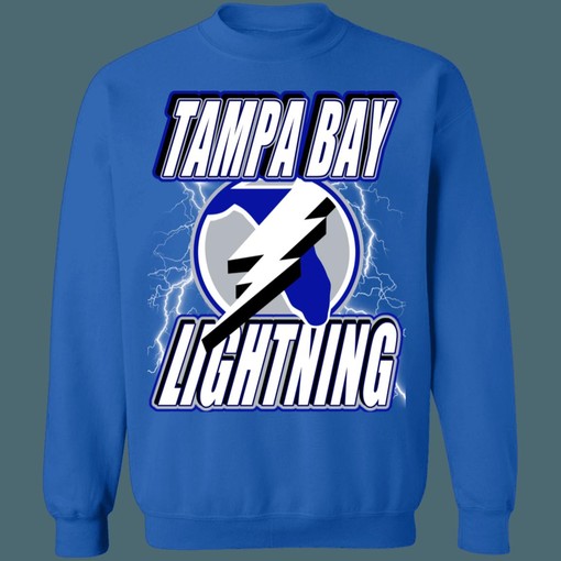 Stay Cozy with Tampa Bay Lightning LIGHTNING STRIKE Vintage NHL Sweatshirt Hoodie T-Shirt for Hockey Lovers - Image 2