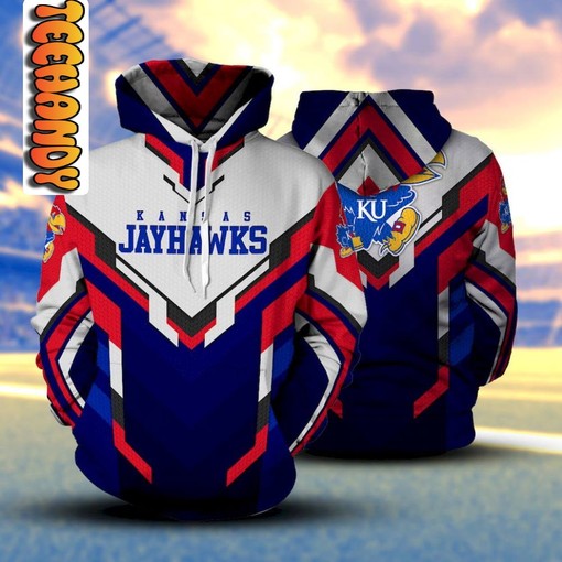 Stay Warm While Cheering Your Team with Kansas Jayhawks Basketball NCAA Hoodie 3D