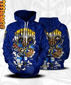 Stay Warm and Cheer for Los Angeles Rams with 3D Hoodie All Over Print
