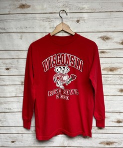 Stay Warm and Support the Badgers with a Y2K Bucky Uw Madison Badgers Long Sleeve Shirt