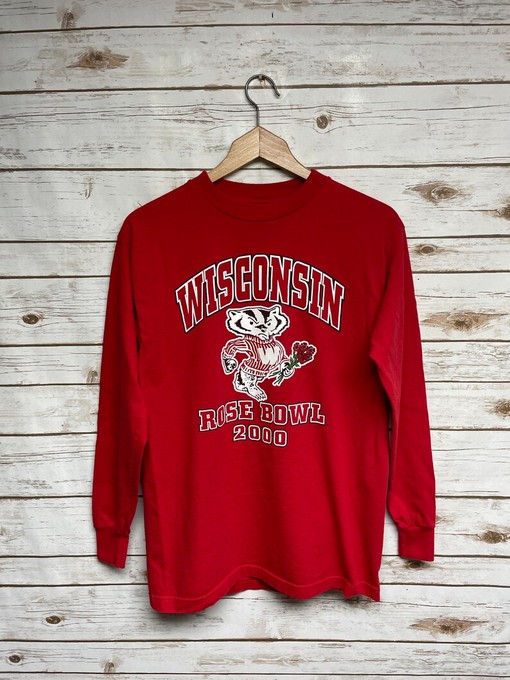 Stay Warm and Support the Badgers with a Y2K Bucky Uw Madison Badgers Long Sleeve Shirt