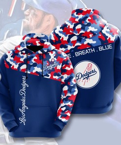 Stay Warm in Style with All Over Print Hoodie - Los Angeles Dodgers Baseball Fan