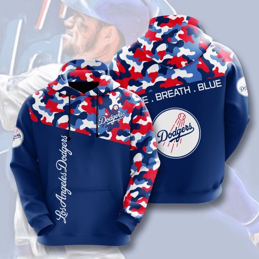 Stay Warm in Style with All Over Print Hoodie - Los Angeles Dodgers Baseball Fan