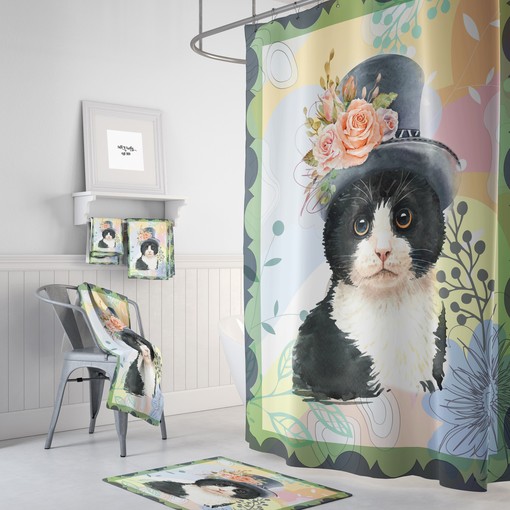 Steampunk Cat Bathroom Decor with Unique Shower Curtain for Cat Lovers featuring Restroom Shower Curtains