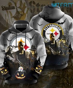 Steelers Halloween Jason Michael Freddy All Over Print 3D Hoodie with Scary Team Spirit