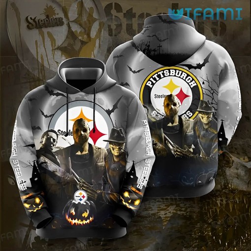 Steelers Halloween Jason Michael Freddy All Over Print 3D Hoodie with Scary Team Spirit