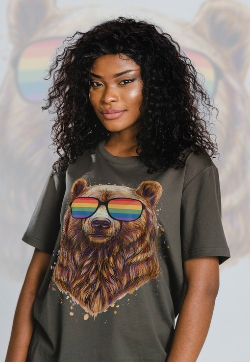 Stepmom Bear Unisex Shirt, LGBT Gay Pride, Rainbow Love Symbol Shirt, Pride Months Minimalist Movie Shirts