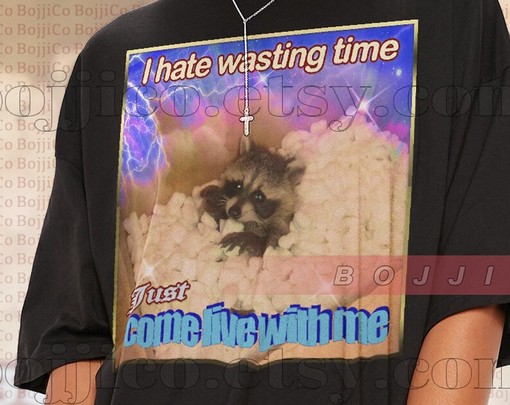 Stop Wasting Time and Come Live with Me Meme Shirt - Opossums Lover Shirt with Eat Trash Possum Tee - Image 2