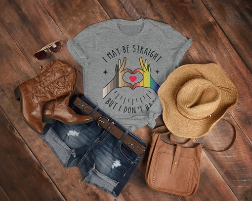 Straight Ally Shirt - Classic Movie T-Shirts I May Be Straight But I Dont Hate for Movie Fans Gifts with Pride Rainbow - Image 3