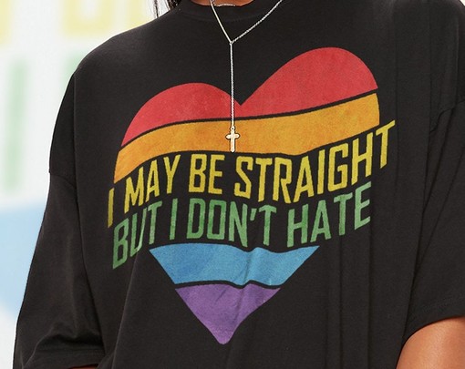 Straight But Not Hate Shirt - Minimalist Movie Shirts for Men with PRIDE Months and LGBT Gay Pride - Image 2