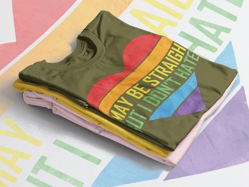 Straight But Not Hate Shirt - Minimalist Movie Shirts for Men with PRIDE Months and LGBT Gay Pride - Image 3