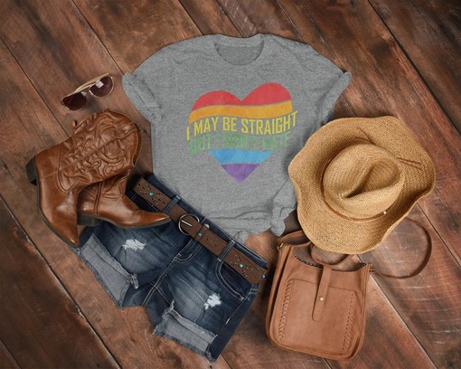 Straight But Not Hate Shirt - Minimalist Movie Shirts for Men with PRIDE Months and LGBT Gay Pride - Image 4