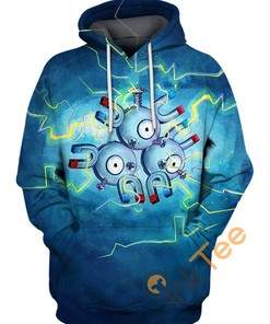 Striking Magneton Pokemon - 3D All Over Print Hoodie with Bold Design