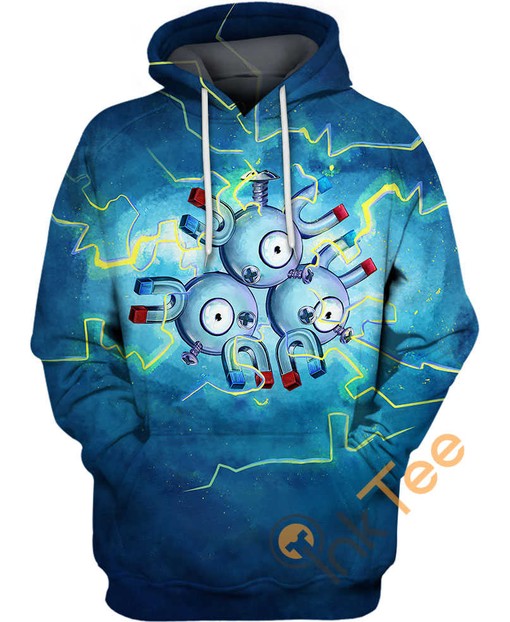 Striking Magneton Pokemon - 3D All Over Print Hoodie with Bold Design