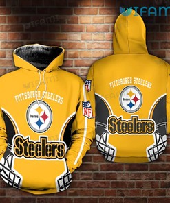 Striking Yellow Football Helmet Logo - Steelers All Over Print Hoodie with Bold Design