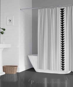Stripe Shower Curtain with Triangles, Bring a Modern Touch to Your Bathroom Decor | modern shower curtains