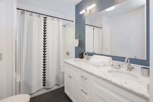 Stripe Shower Curtain with Triangles, Bring a Modern Touch to Your Bathroom Decor | modern shower curtains - Image 2