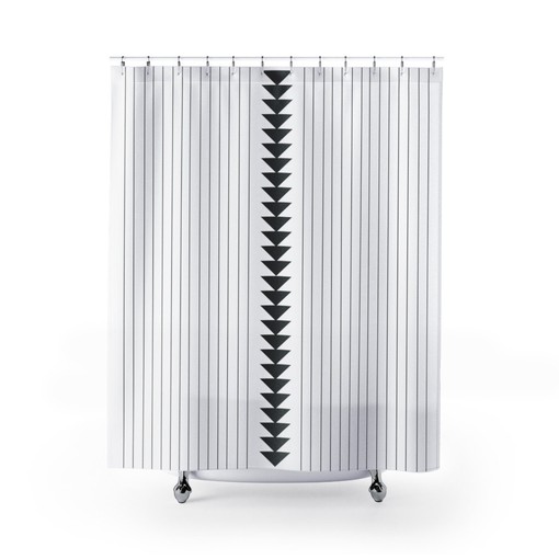 Stripe Shower Curtain with Triangles, Bring a Modern Touch to Your Bathroom Decor | modern shower curtains - Image 3