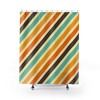 Striped Boho Retro Shower Curtain, 60's 70's Hippie Bathroom Accessory, Tub Curtain with Groovy Vibes
