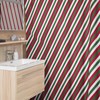 Striped Christmas Shower Curtain, Retro Festive Bathroom Accessory