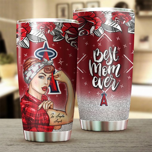 Strong and Caring Best Moms Ever with Unique and Stylish Design - Los Angeles Angels MLB Tumbler