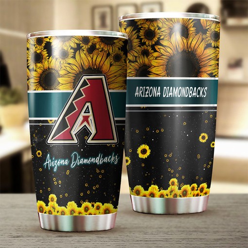 Stunning Arizona Diamondbacks MLB Tumbler with Exceptional Sunflower Design and Iconic MLB Logo - Image 2