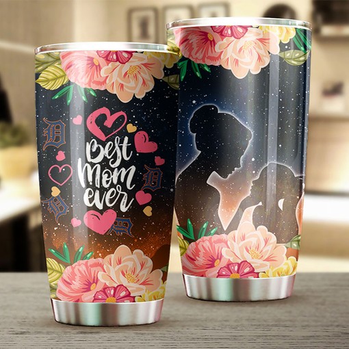 Stunning Detroit Tigers Floral MLB Tumbler for Baseball Moms with Logo - Image 2