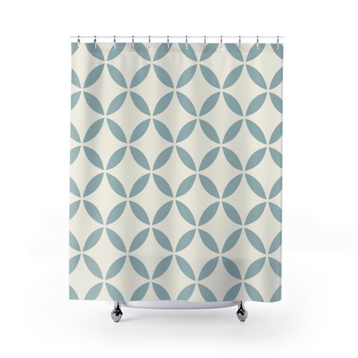 Stylish Contemporary Geometric Shower Curtain for Modern Bathroom