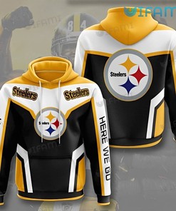 Stylish Here We Go Color Block - Steelers All Over Print Hoodie with Modern Design