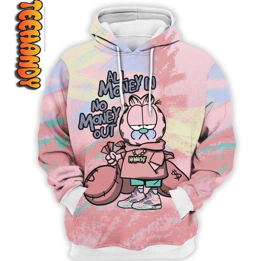 Stylish Jordan 5 Retro Easter Garfield All Over Print Hoodie with Urban Design