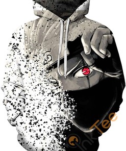 Stylish Naruto Print Pullover Front Pocket All Over Print Hoodie 3D with Trendy Look