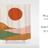 Stylish Nordic Hill&Sun Landscape Shower Curtain - Modern Design for Your Bathroom Decor