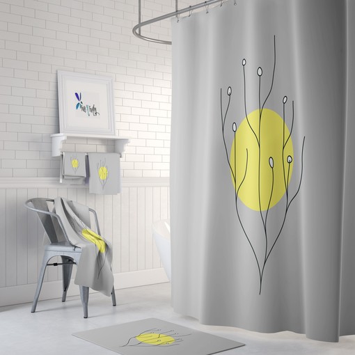 Stylish Sun Pattern Mid Century Modern Shower Curtain for Your Bathroom