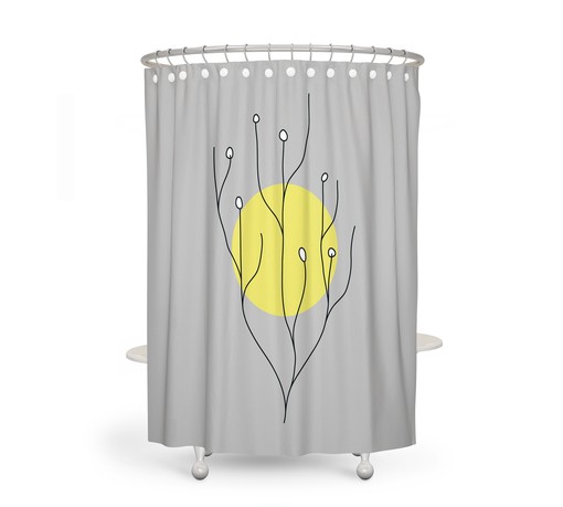 Stylish Sun Pattern Mid Century Modern Shower Curtain for Your Bathroom - Image 2