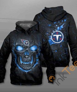 Stylish Tennessee Titans All-Over Print Hoodie with Lava Skull Design