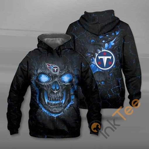 Stylish Tennessee Titans All-Over Print Hoodie with Lava Skull Design