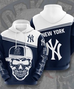 Stylish USA Baseball MLB Skull All-Over Print Hoodie