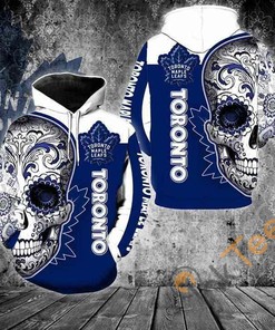 Sugar Skull Print 3D Hoodie of Toronto Maple Leafs - Show Your Style