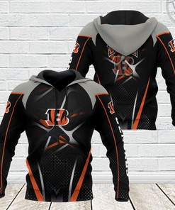 Suit Up with Custom Cincinnati Bengals All Over Print Zip-up Hoodie 3D