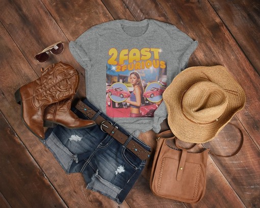 Suki 2 Fast Retro Tee, Cute Furious Suki Graphic Shirt, Vintage Brian O'Connor Tee, Retro Tej Parker Tshirt - Image 3
