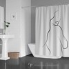 Sultry and Sexy Lady Shower Curtain with Feminine Nude Line Art Design